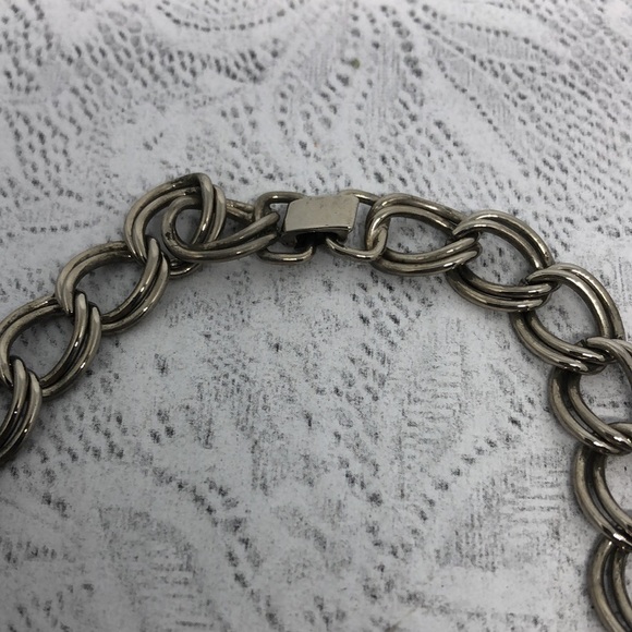 VINTAGE chunky chain dazzling crystal necklace statement - Picture 4 of 6